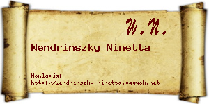 Wendrinszky Ninetta névjegykártya